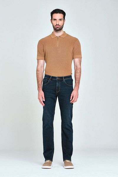 Pantamo Jeans Мъжки дънки с тъмносини прави кройки
