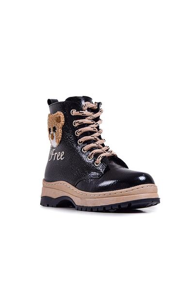 Ustalar Ayakkabı Çanta Black Patent Leather Girl's Daily Boots 612.625