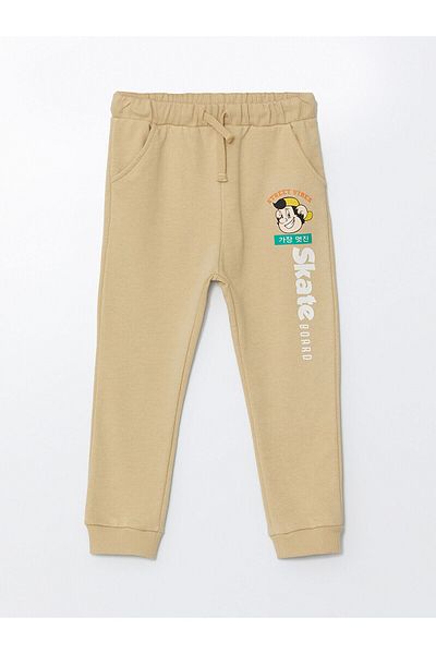 LC Waikiki Lw - Παχύ Nostalgic Monkey Printed Baby Boy Sweatpants με ελαστική μέση