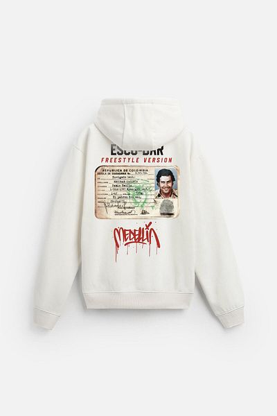king brich Голям суичър с качулка и щампа Escobar Identity