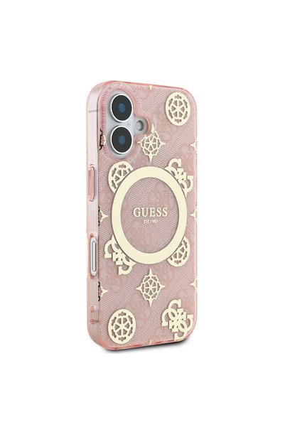 Guess iPhone 16 Plus Compatible Case Guess Licensed Magsafe Feature 4g Patterned Iml Lettering Logo