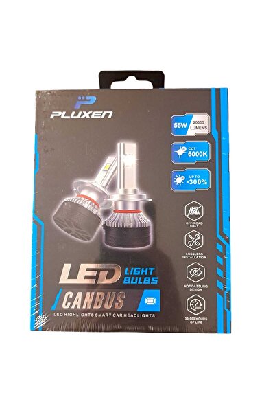 pluxen 12V 55W 20000 Lumen 6000K %300 Daha Fazla Işık H7 Led Far Canbus'lı