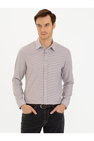 Cacharel Gri Slim Fit Uzun Kollu Gömlek 50227317-VR024