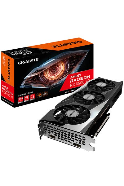 Gigabyte بطاقة رسومات الألعاب Radeon Rx 6500 XT - 4 جيجابايت 4 جيجابايت Gddr6 64 بت AMD