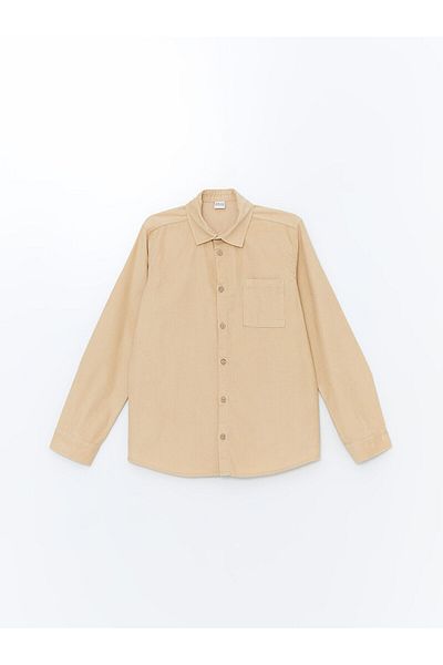 LC Waikiki Lcwk Basic μακρυμάνικο κοτλέ πουκάμισο για αγόρι