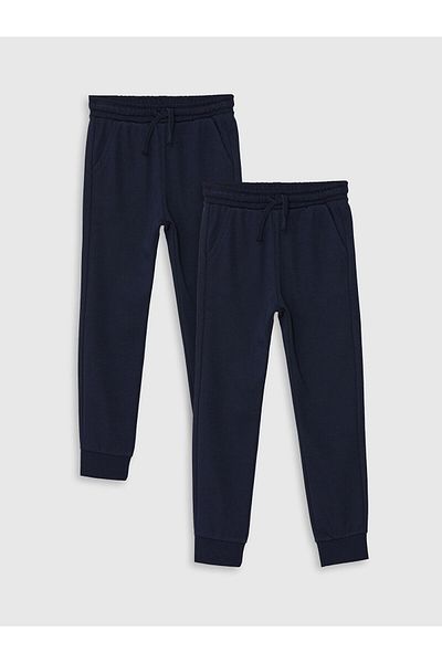 LC Waikiki Lw - Pantaloni de sport Jogger pentru băieți cu talie elastică, pachet de 2