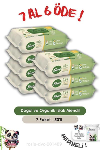 Sleepy 50 Natural and Organic Wet Wipes - Rosie