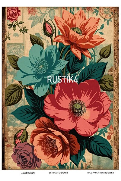 LİNEART Rustik Serisi Pirinc Dekopaj Kagıdı  29X42cm No:RSTK4