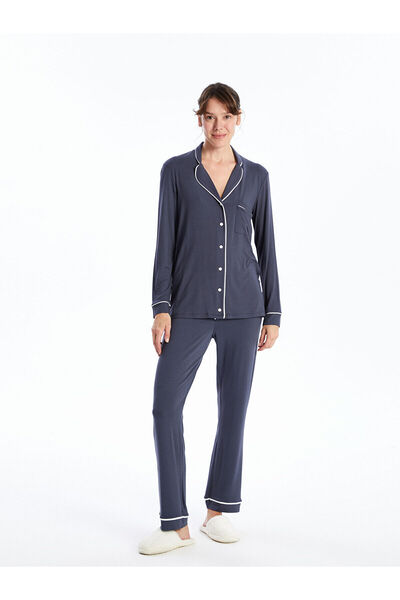 LC Waikiki Lcwk Set de pijamale cu mânecă lungă, guler de cămașă, pentru femei
