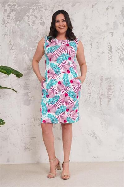 Dipmoda rochie de vară pentru femei viscoză din țesătură, mărime mare DPA018