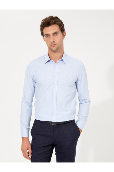 Cacharel Mavi Slim Fit Uzun Kollu Gömlek 50258629-VR036