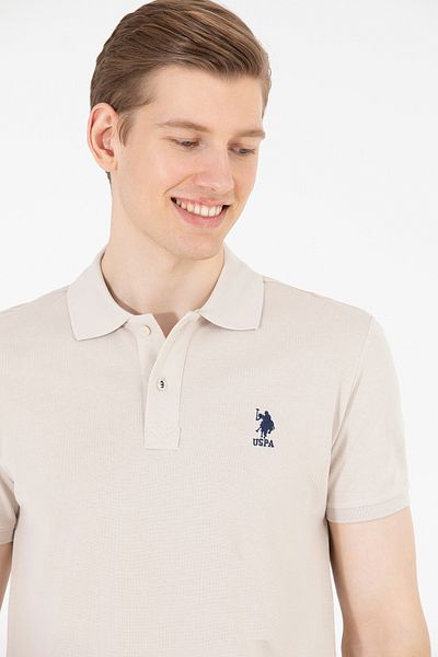 U.S. Polo Assn. Ανδρικό μπλουζάκι Basic Polo Neck Stone 50263238-VR049