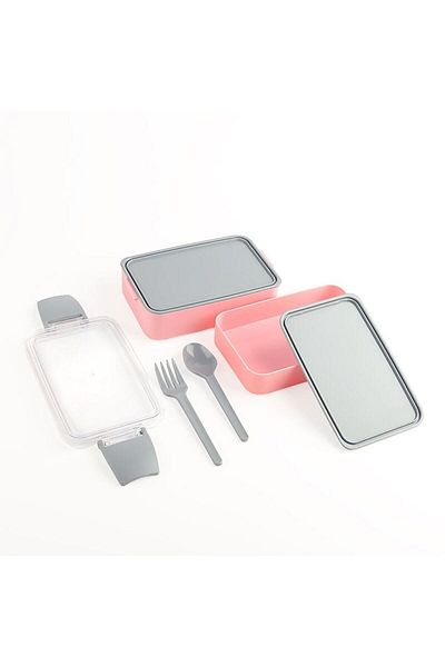 ÇARŞI HANEM Meticulous Plastic Lunch Box Compartmented Food Box Healthy Inside Package Divider Fork Spoon Set