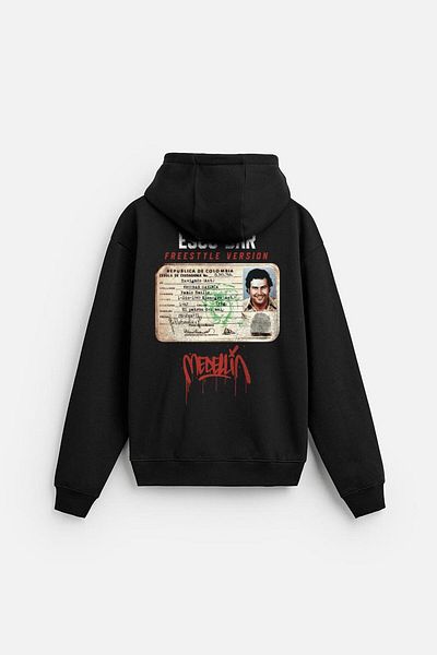 king brich Escobar Identity Printed Oversize Hoodie με κουκούλα