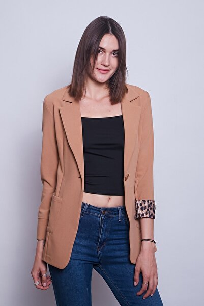 Jument سترة مكتبية من القماش القطني بأكمام طويلة وجيوب وياقة، يمكن طيها إذا رغبت