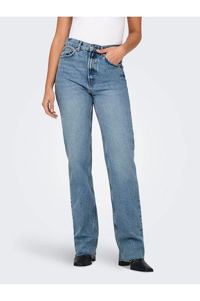 ONLY Onlriley Life Women Blue Jean - Ex Hw Str Dnm Dot353 Noos 15315031-Mediumblu