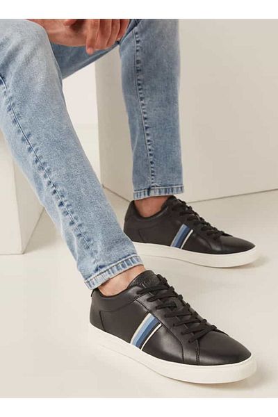 Lee Cooper Men's Perforated Sneakers with Lace-Up Closure