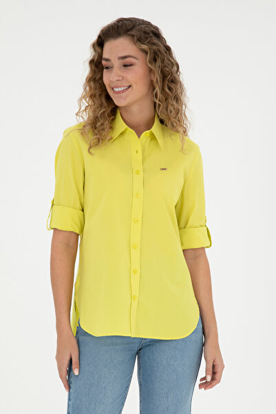 U.S. Polo Assn. Kadın Fıstık Yeşili Uzun Kollu Gömlek 50289122-VR087