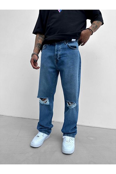 ablukaonline Мъжки дънки Boyfriend Fit, тъмно сини