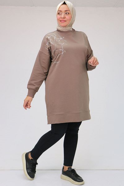 Eslina 48081 تونيك كبير الحجم مطبوع عليه حجر المنك