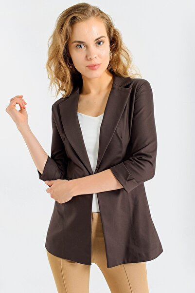 Jument Blazer de birou Capri cu mâneci trei sferturi, buzunar ornamental, cu ...