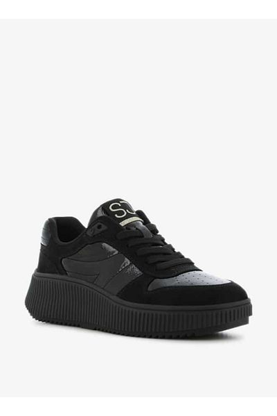 SJ Women's Panelled Lace-Up Low Ankle Sneakers