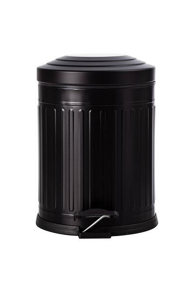 Mudo Home 5lt Πεντάλ Vintage Κάδος Απορριμμάτων Μαύρος