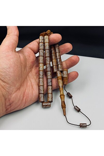 HicazTesbihcilik Özel El Yapımı Koleksiyonluk Gümüş İşlemeli Kuka Tesbih Hcz-...