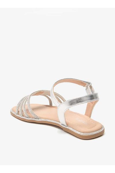 Juniors Embellished Sandals with Hook and Loop Closure