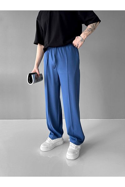 ablukaonline Indigo Men's Baggy Pants - Elastic Waist