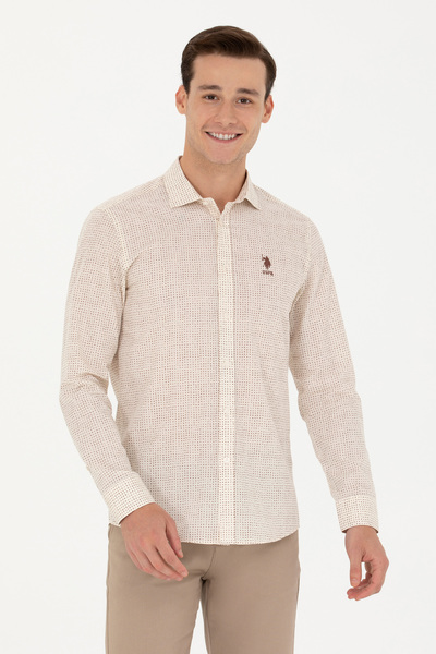 U.S. Polo Assn. قميص بأكمام طويلة من الحجر للرجال 50272369-VR049