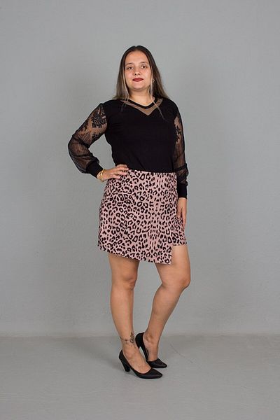 Truva XXL Leopard Print Large Size Shorts Skirt