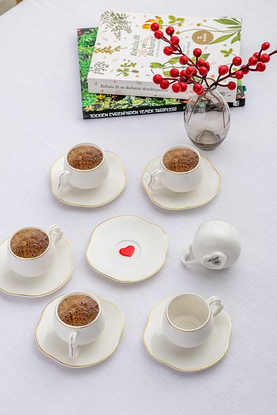 Emsan Heart to Heart Coffee Cup Set of 6 People 90 ml