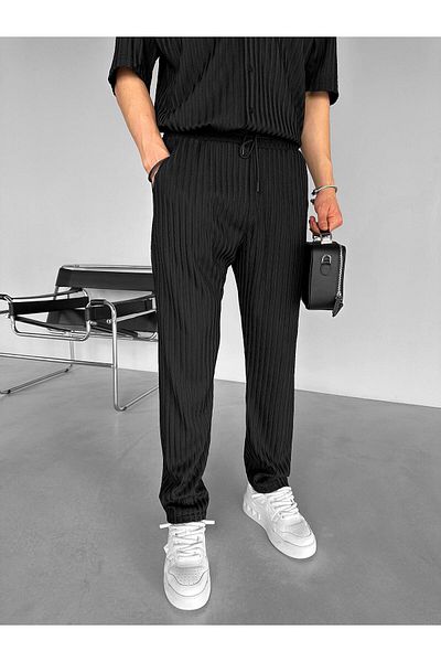 ablukaonline Black Men's Baggy Fit Comfortable Trousers