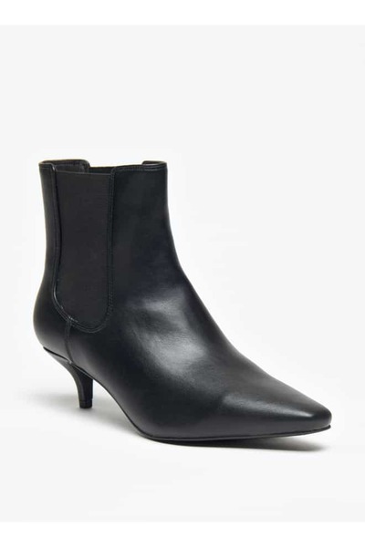 Celeste Women's Solid Slip-On Ankle Boots with Stilleto Heels