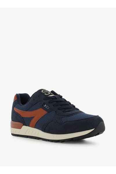 SJ Men's Panelled Sneakers with Lace-Up Closure