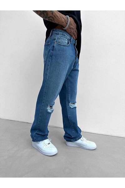 ablukaonline Мъжки дънки Boyfriend Fit, тъмно сини
