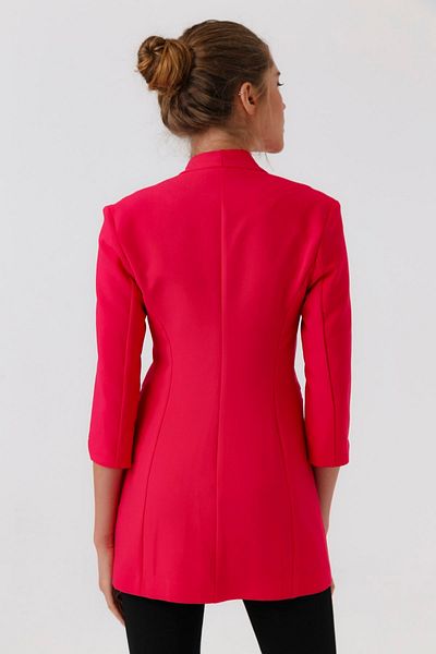 Jument Magnificent Guler Flato Buzunar Slit Long Blazer Fabric Jachetă-fujaya