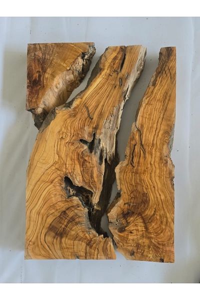 F&S WoodArt طبق خام من خشب الزيتون - مجموعة من 2/3/4 قطع تعمل بالهوايات - افعلها بنفسك!