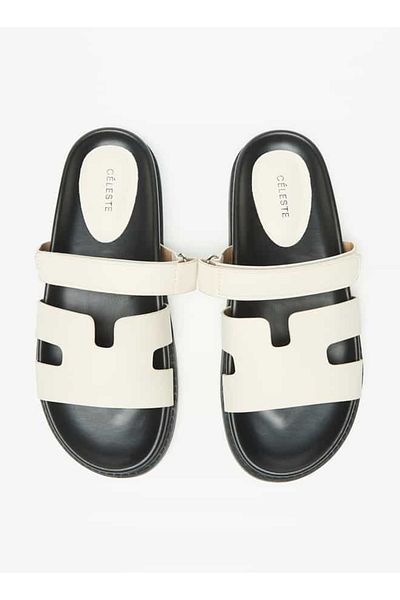 Celeste Women's Solid Slip-On Flat Sandals