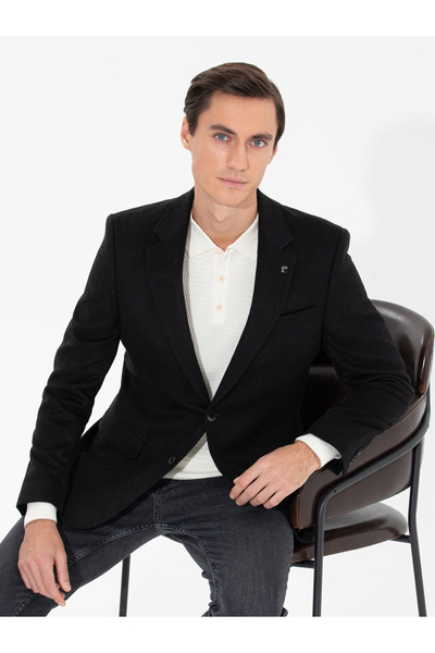 Cacharel Siyah Slim Fit Kaşmir Ceket 50258856-VR046