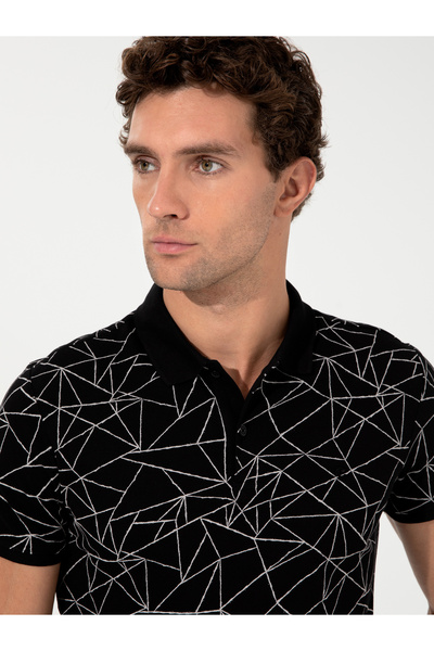 Cacharel Siyah Polo Yaka T-Shirt 50230521-VR046