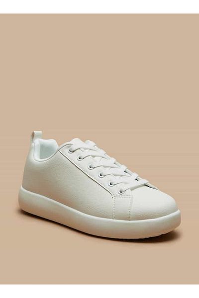 Missy Solid Sneakers with Lace-Up Closure