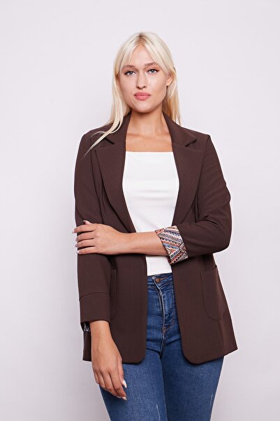 Jument Μπλέιζερ από βαμβακερό ύφασμα με μακρύ μανίκι και τσέπες με γιακά, μπο...