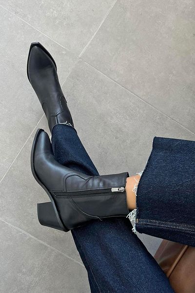 STRASWANS Cameron Women's Genuine Leather Heeled Boots Black