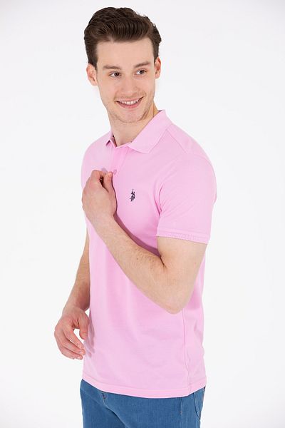 U.S. Polo Assn. Ανδρικό μπλουζάκι πόλο ανοιχτό ροζ - 50262933 -VR078
