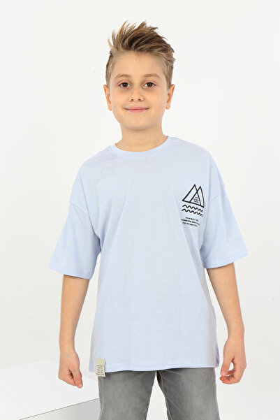 Toontoy Tricou pentru băiat cu broderie triunghiulară pe piept