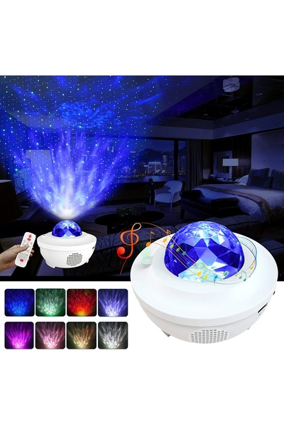 MJ TOYS Starry Projektör Bluetooth Usb Hoparlör Lazer Işıklı Renkli Disko Parti Lambası
