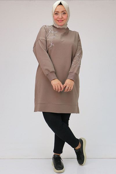 Eslina 48081 تونيك كبير الحجم مطبوع عليه حجر المنك