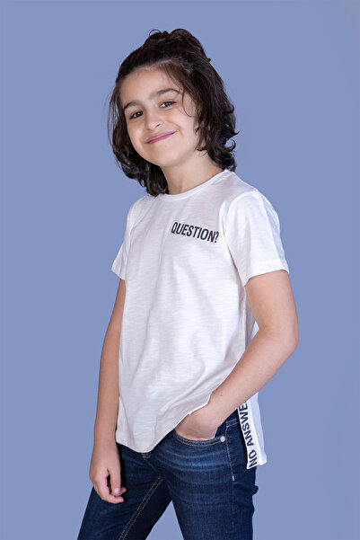 Toontoy Tricou pentru băiat - Side cu fantă Question cu imprimeu